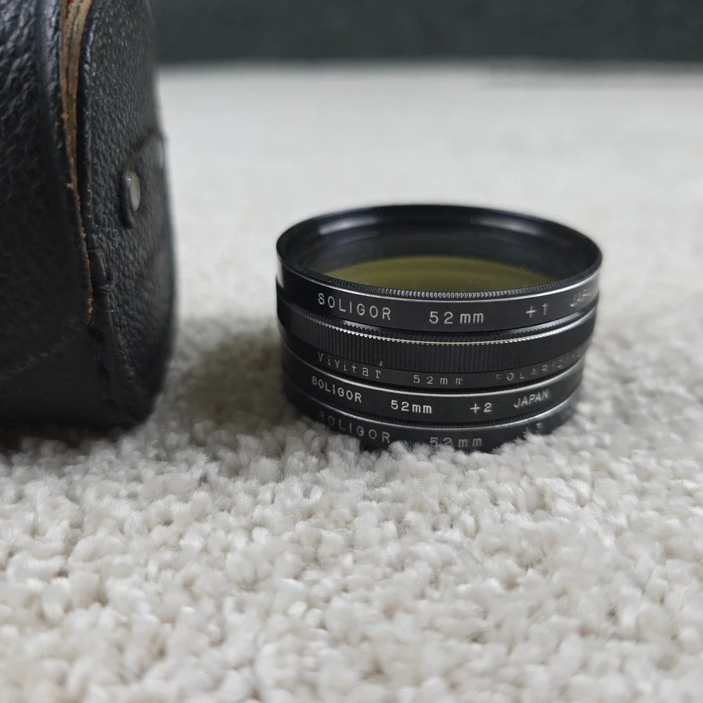 Soligor Vivitar Camera Lens Filter Set 52mm Black Polarizing Close-Up +1 +2 +3